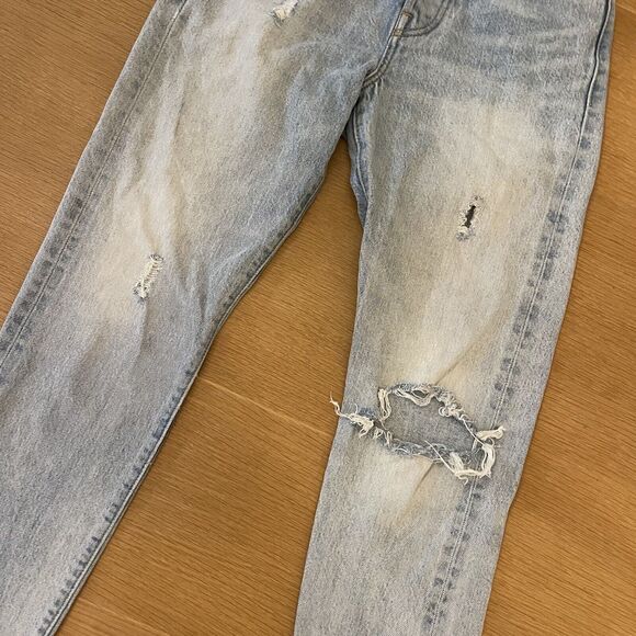 Women's Levi's Size 25 Distressed 501 Straight Leg Jeans - Picture 3 of 10